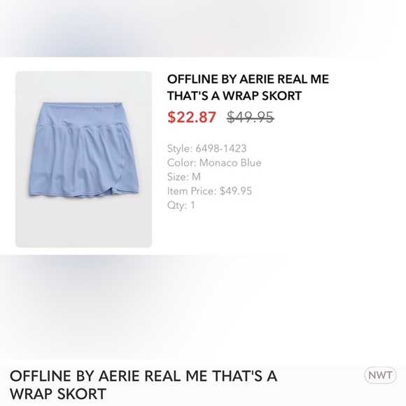 TWO PAIRS Aerie SKORTS Soft Oat and PeriWinkle Shorts - Picture 4 of 4